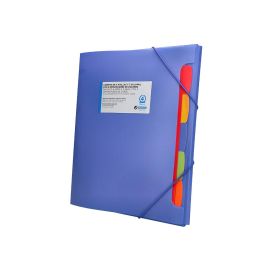 Carpeta Beautone 4 Anillas 25 mm Con 5 Separadores 3 Solapas Cierre Gomas Polipropileno Din A4 Color Azul