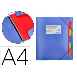 Carpeta Beautone 4 Anillas 25 mm Con 5 Separadores 3 Solapas Cierre Gomas Polipropileno Din A4 Color Azul Precio: 4.49999968. SKU: B13TLQYXG6