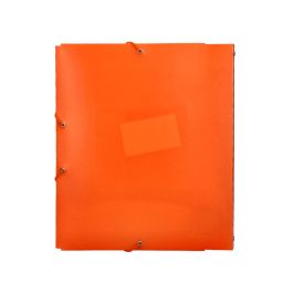 Carpeta Beautone 4 Anillas 25 mm Con 5 Separadores 3 Solapas Cierre Gomas Polipropileno Din A4 Color Naranja