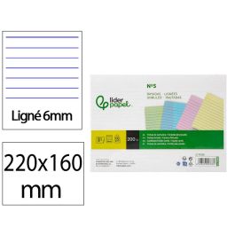 Tarjeta Liderpapel Para Estudiar Rayada Cartulina De Colores 170 gr-M2 160x220 mm Paquete De 200 Unidades