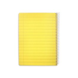 Cuaderno Espiral Liderpapel Din A5 Pautaguia Tapa Plastico 80H 90 gr Cuadro Pautado 3 mm Con Margen Color Amarillo 5 unidades