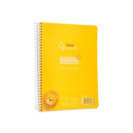 Cuaderno Espiral Liderpapel Din A5 Pautaguia Tapa Plastico 80H 90 gr Cuadro Pautado 3 mm Con Margen Color Amarillo 5 unidades