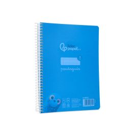 Cuaderno Espiral Liderpapel Din A5 Pautaguia Tapa Plastico 80H 90 gr Cuadro Pautado 3 mm Con Margen Color Azul 5 unidades