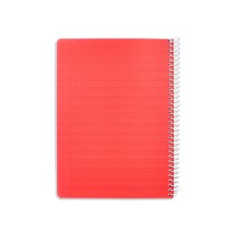 Cuaderno Espiral Liderpapel Din A5 Pautaguia Tapa Plastico 80H 90 gr Cuadro Pautado 3 mm Con Margen Color Rojo 5 unidades