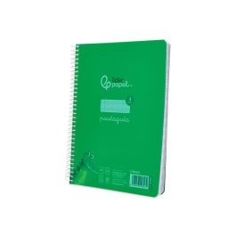 Cuaderno Espiral Liderpapel Din A5 Pautaguia Tapa Plastico 80H 90 gr Cuadro Pautado 3 mm Con Margen Color Verde 5 unidades