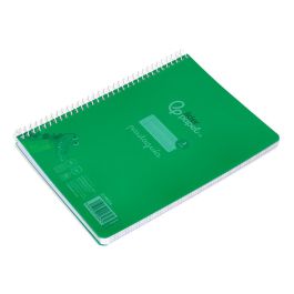 Cuaderno Espiral Liderpapel Din A5 Pautaguia Tapa Plastico 80H 90 gr Cuadro Pautado 3 mm Con Margen Color Verde 5 unidades