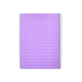 Cuaderno Espiral Liderpapel Din A5 Pautaguia Tapa Plastico 80H 90 gr Cuadro Pautado 3 mm Con Margen Color Lila 5 unidades