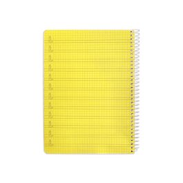 Cuaderno Espiral Liderpapel Din A5 Pautaguia Tapa Plastico 80H 90 gr Cuadro Pautado 4 mm Con Margen Color Amarillo 5 unidades