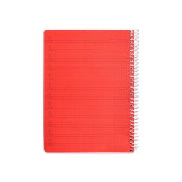 Cuaderno Espiral Liderpapel Din A5 Pautaguia Tapa Plastico 80H 90 gr Cuadro Pautado 4 mm Con Margen Color Rojo 5 unidades