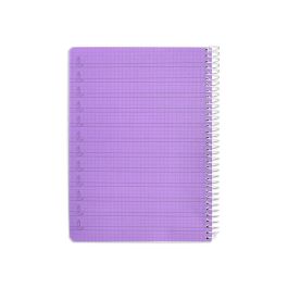 Cuaderno Espiral Liderpapel Din A5 Pautaguia Tapa Plastico 80H 90 gr Cuadro Pautado 4 mm Con Margen Color Lila 5 unidades