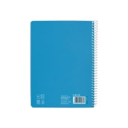 Cuaderno Espiral Liderpapel Din A5 Pautaguia Tapa Blanda 40H 75 gr Cuadro Pautado 5 mm Color Azul 5 unidades