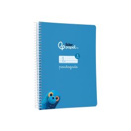 Cuaderno Espiral Liderpapel Din A5 Pautaguia Tapa Blanda 40H 75 gr Cuadro Pautado 5 mm Color Azul 5 unidades