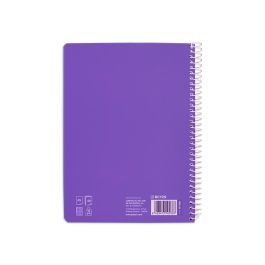 Cuaderno Espiral Liderpapel Din A5 Pautaguia Tapa Blanda 40H 75 gr Cuadro Pautado 5 mm Color Lila 5 unidades