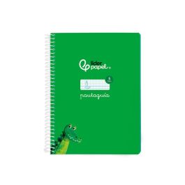 Cuaderno Espiral Liderpapel Din A5 Pautaguia Tapa Blanda 40 H 75 gr Cuadro Pautado 5 mm Color Verde 5 unidades