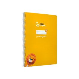 Cuaderno Espiral Liderpapel Din A4 Pautaguia Tapa Dura 80H 90 gr Cuadro Pautado 2,5 mm Color Amarillo 5 unidades