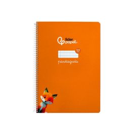 Cuaderno Espiral Liderpapel Din A4 Pautaguia Tapa Dura 80H 90 gr Cuadro Pautado 2,5 mm Color Naranja 5 unidades