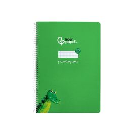 Cuaderno Espiral Liderpapel Din A4 Pautaguia Tapa Dura 80H 90 gr Cuadro Pautado 2,5 mm Color Verde 5 unidades