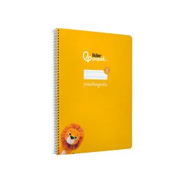 Cuaderno Espiral Liderpapel Din A4 Pautaguia Tapa Dura 80H 90 gr Cuadro Pautado 3 mm Color Amarillo 5 unidades