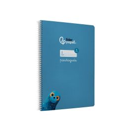 Cuaderno Espiral Liderpapel Din A4 Pautaguia Tapa Dura 80H 90 gr Cuadro Pautado 5 mm Color Azul 5 unidades