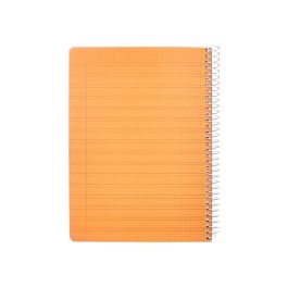 Cuaderno Espiral Liderpapel Din A5 Pautaguia Tapa Plastico 80H 90 gr Cuadro Pautado 3 mm Color Naranja 5 unidades