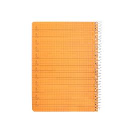 Cuaderno Espiral Liderpapel Din A5 Pautaguia Tapa Plastico 80H 90 gr Cuadro Pautado 4 mm Color Naranja 5 unidades