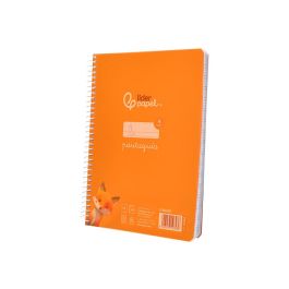 Cuaderno Espiral Liderpapel Din A5 Pautaguia Tapa Plastico 80H 90 gr Cuadro Pautado 4 mm Color Naranja 5 unidades