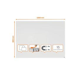 Pizarra Blanca Nobo Infinity Sin Marco Acero Lacado Magnetico 1200x900 mm