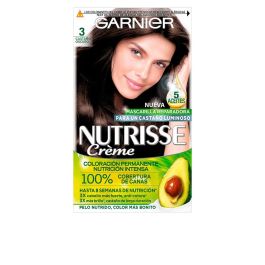 Garnier Nutrisse #3/30 Tinte Capilar Crème Castaño Oscuro. Con 3 Aceites Nutritivos y Cobertura Total de Canas. 3 U.