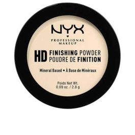 Nyx Professional Make Up HD Finishing Powder Polvo Compacto Mineral Traslúcido Mate, minimiza poros, efecto sedoso, Tono Banana 2.8g Cruelty Free