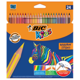 Lápices de colores Bic Kids Evolution Stripes Multicolor 24 Piezas Precio: 4.58999948. SKU: S8401614