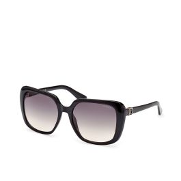 Guess GU7863 01B Gafas de Sol para Mujer, Montura Cuadrada Negra Brillante, Lentes Degradadas Ahumadas, 58mm, Patilla 140mm