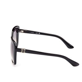 Guess GU7863 01B Gafas de Sol para Mujer, Montura Cuadrada Negra Brillante, Lentes Degradadas Ahumadas, 58mm, Patilla 140mm