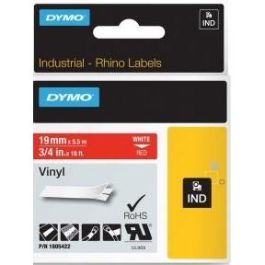 Dymo Rhino cinta de etiquetas industrial adhesiva id1-19, blanco sobre rojo de 19mmx5´5m, vinilo Precio: 20.9500005. SKU: B12EMLV2N5