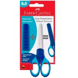 Faber Castell Tijeras Escolares Ambidiestros Ergonómicas C-Funda Protectora Azul Precio: 2.50000036. SKU: B15VGTBJFA