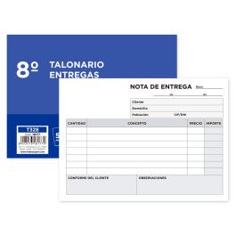 Talonario Liderpapel Entregas 8º Original Y 2 Copias 328 Apaisado 5 unidades