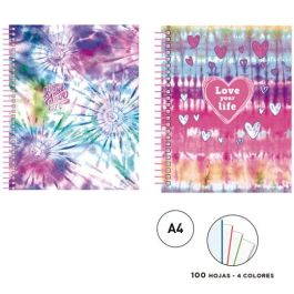 Senfort Cuaderno Espiral A4 100H 4 Secciones Color T-Dura Tie Dye Surtido Precio: 6.95000042. SKU: B17ZPHBGCX