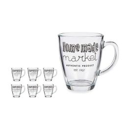 Taza Mug Market Transparente Vidrio (320 ml) (6 Unidades)