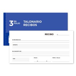 Talonario Liderpapel Recibos 3-Fº Apaisado Original Y 2 Copias Sin Matriz 5 unidades