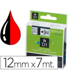 Cinta Dymo 1000 Negro-Rojo 12 mm X 7Mt D1