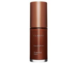 Clarins #12 WATER LIP STAIN Labial Efecto Tatuaje Larga Duración, Color Marrón, Intenso, Confortable y Sin Marcas 7 ml