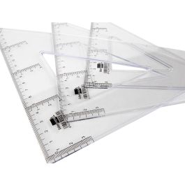 Escuadra Liderpapel 20 cm Plastico Cristal 20 unidades