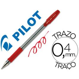 Boligrafo Pilot Bps-Gp Rojo Sujecion De Caucho Tinta Base De Aceite Con Capuchon 12 unidades