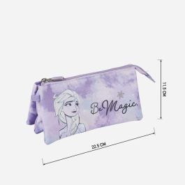 Estuche/portatodo plano 3 compartimentos frozen ii elsa