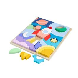 Puzzle madera del espacio fisher-price con 42 piezas.