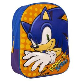 Mochila Escolar 3D Sonic Naranja Azul 25 x 31 x 9 cm
