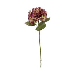 Flor Artificial Vara de Hortensia Dry Lila Burdeos Tela