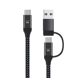 Cable USB-C Ewent Negro Multicolor 1 m (1 unidad) Precio: 8.49999953. SKU: S7809569