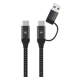 Cable USB-C Ewent Negro Multicolor 1 m (1 unidad)