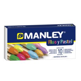 Manley Estuche De 10 Ceras Blandas 60 mm C-Surtidos Fluorescentes Y Pastel