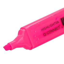 Rotulador Q-Connect Fluorescente Rosa Punta Biselada 10 unidades